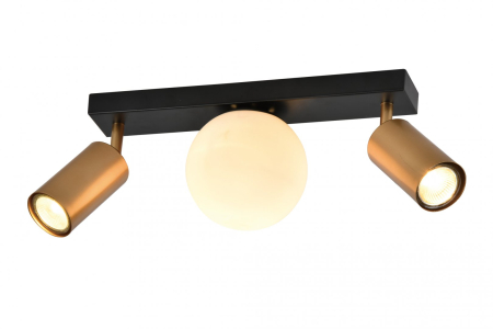 Plafoniera Spoty PL3, negru/alama, KL163014