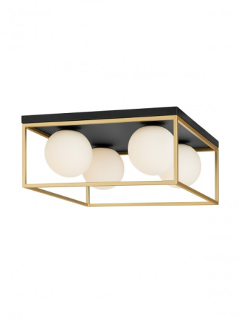 Iluminat interior - Plafoniera Zodiac, negru/auriu, 4x28W E14, 01-3055