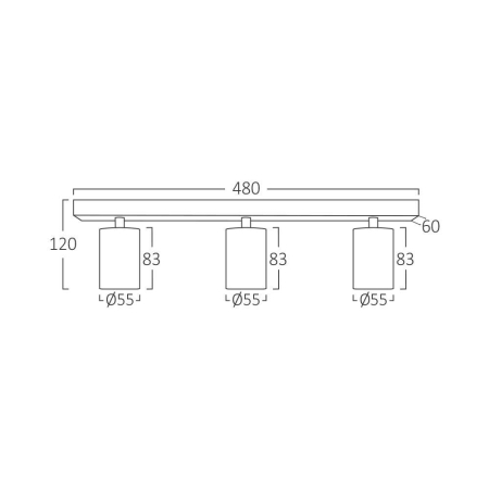 Spot aplicat, auriu/negru, 3x35W GU10, BH04-00836 [2]
