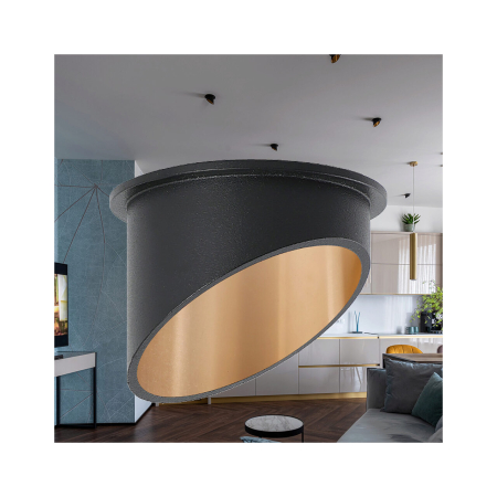 Spot aplicat, negru/auriu, 1x35W GU10, BH03-06031 [1]
