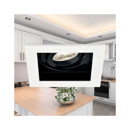 Spot incastrat, alb/negru, 1x35W GU10, BH03-05020 [1]