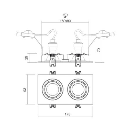 Spot incastrat PT 01, 2x50W GU10, 70393 [1]