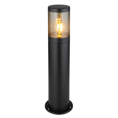 Iluminat exterior - Stalp de exterior Xeloo, oțel inoxidabil negru mat, IP44, 1xE27