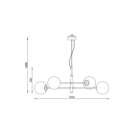 Suspensie, alb mat/auriu/negru, 6x10W G9, BV01-00111 [3]