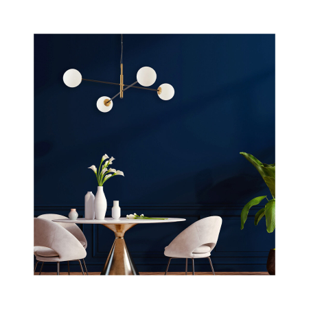 Suspensie, alb mat/auriu/negru, 6x10W G9, BV01-00111 [1]