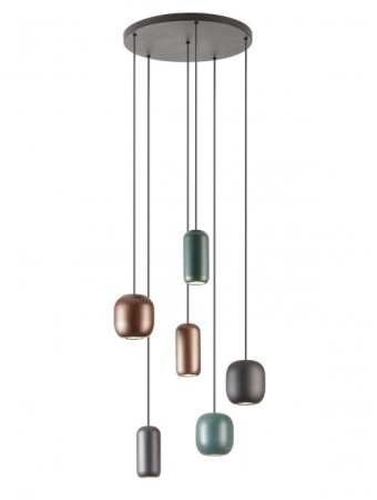 Iluminat interior - Suspensie Boom, negru/verde/maro, 6x10W GU10, 01-3482