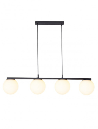 Lustre cu abajur - Suspensie Bowling, negru, 4x42W E27, 01-3156