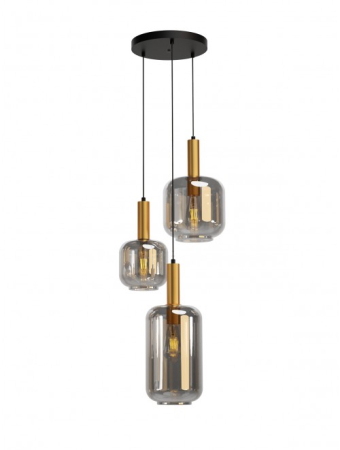 Lustre - Suspensie Brina, negru/auriu/fumuriu, 3x23W E27, 01-3198