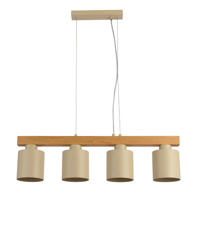 Iluminat interior - Suspensie Elementa SP4 BG, bej/lemn, 4xE27, KL113051