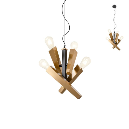 Lustre cu abajur - Suspensie Galea, alama antica, 4xE27 IGL P4 06 12