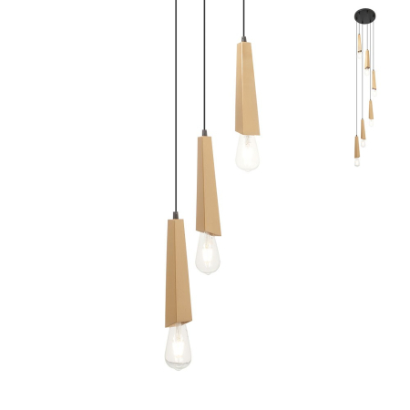 Lustre cu abajur - Suspensie Galea, alama antica, 6xE27 IGL PR6 06 12