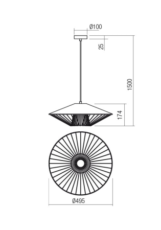 Suspensie Grill, cafeniu mat, 1x42W E27, 01-3009 [1]