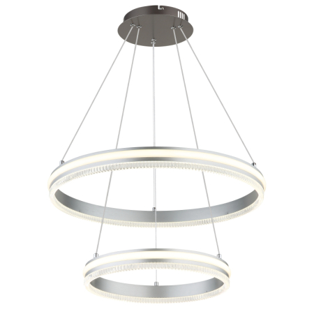 Iluminat interior - Suspensie LED Francine, metal argintiu, acril transparent, 60W CCT2700-6000K