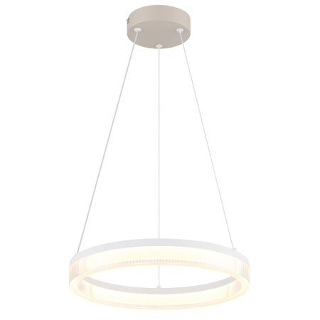 Iluminat interior - Suspensie LED Zara, metal alb mat, metal de culoare nisip, plastic alb, plastic transparent, 16W 3000K