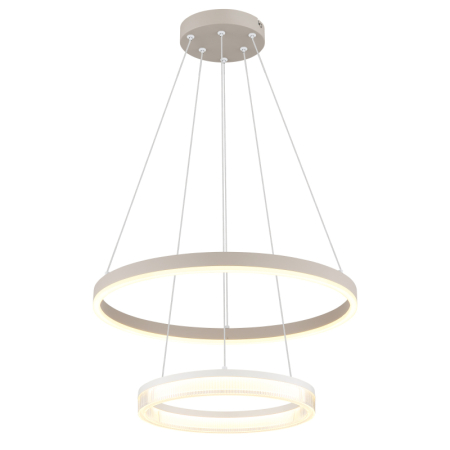 Iluminat interior - Suspensie LED Zara, metal alb mat, metal de culoare nisip, plastic alb, plastic transparent, 30W 3000K