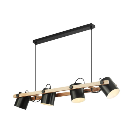 Penduluri - Suspensie, negru mat/lemn, 4x23W E27, BV02-00010