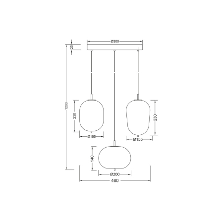 Suspensie/Pendul, alb mat, 3x23W E14 BV01-00106 [3]