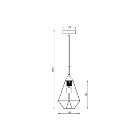 Suspensie/Pendul, metal negru, 1x23W E27, BV03-00030 [2]