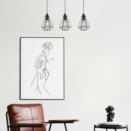 Suspensie/Pendul, metal negru, 3x23W E27, BV03-00032 [1]