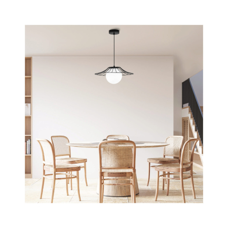 Suspensie/Pendul, metal negru/opal, 1x23W E27, BV03-00030 [1]