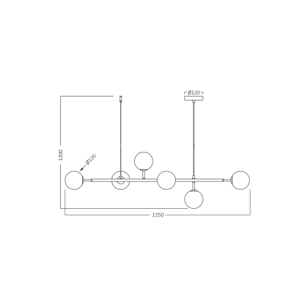 Suspensie/Pendul, negru mat/sticla, 6x10W G9, BV01-00121 [3]