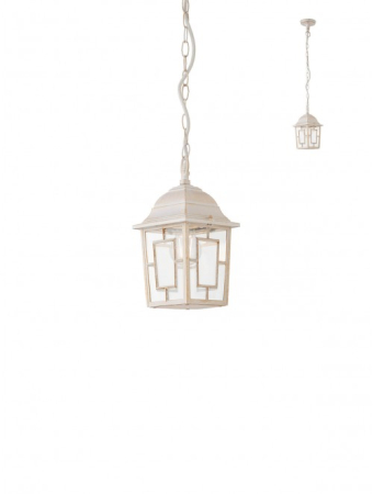 Suspensii exterior - Suspensie pentru exterior Melton, alb mat cu patina aurie, 1xE27