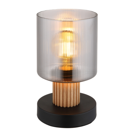 Veioze - Veioza Aleidis, negru mat/lemn, 1x23W E27