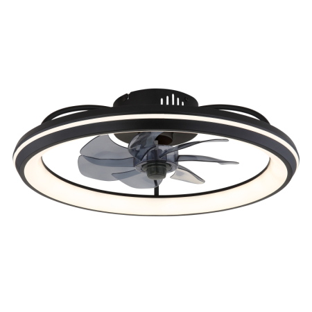 Ventilatoare - Ventilator de tavan LED Celeste,  metal negru mat, acril opal, plastic de culoare fumurie, dimmable, 40W CCT3000-6500K