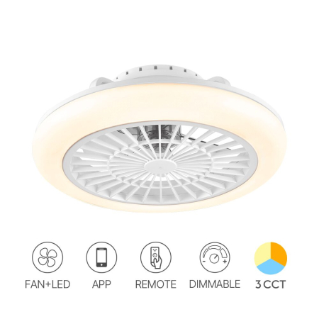 Ventilatoare - Ventilator de tavan LED Fancy, alb, 40W-20W