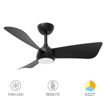 Ventilatoare - Ventilator de tavan LED Fancy, negru, 18W-30W