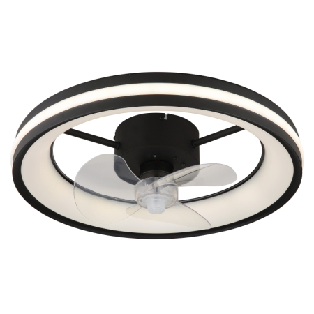 Ventilatoare - Ventilator de tavan LED Gatian,  metal/plastic negru mat, plastic transparent/alb, 30W CCT 2700-6500K
