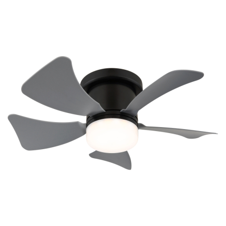 Ventilatoare - Ventilator de tavan LED Hines, metal negru mat, plastic gri, plastic opal, dimmable, 9W CCT 2700-6500K