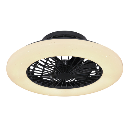 Ventilatoare - Ventilator de tavan LED Travo, metal/plastic negru, acrilic, reglabil, 30W CCT 3000-6500K