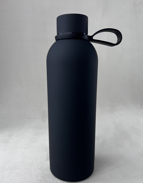 Termos metalic negru personalizat cu poza prin gravura laser, cadou pentru barbati si femei [2]