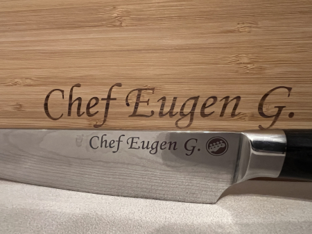 Cutite personalizate - Cutit profesional de bucatarie personalizat prin gravura laser cadou barbati si femei