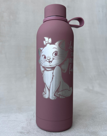 Termos metalic negru personalizat cu poza prin gravura laser, cadou pentru barbati si femei [5]