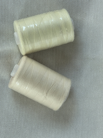 Ate poliester bumbac - Set de 2 ate cusut crem