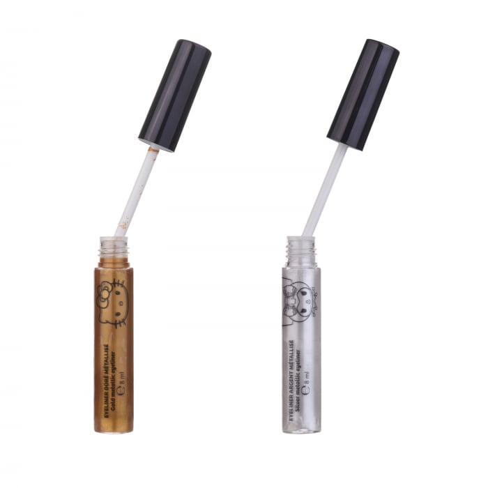 Eyeliner Hello Kitty – Auriu & Argintiu, Finisaj Metalic, 8ml [2]
