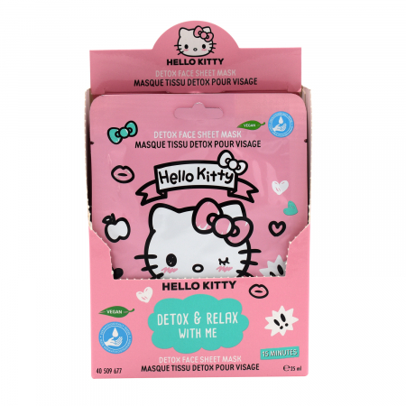 Produse - Mască Facială Detox Hello Kitty – Ceai Verde & Grapefruit, 25ml