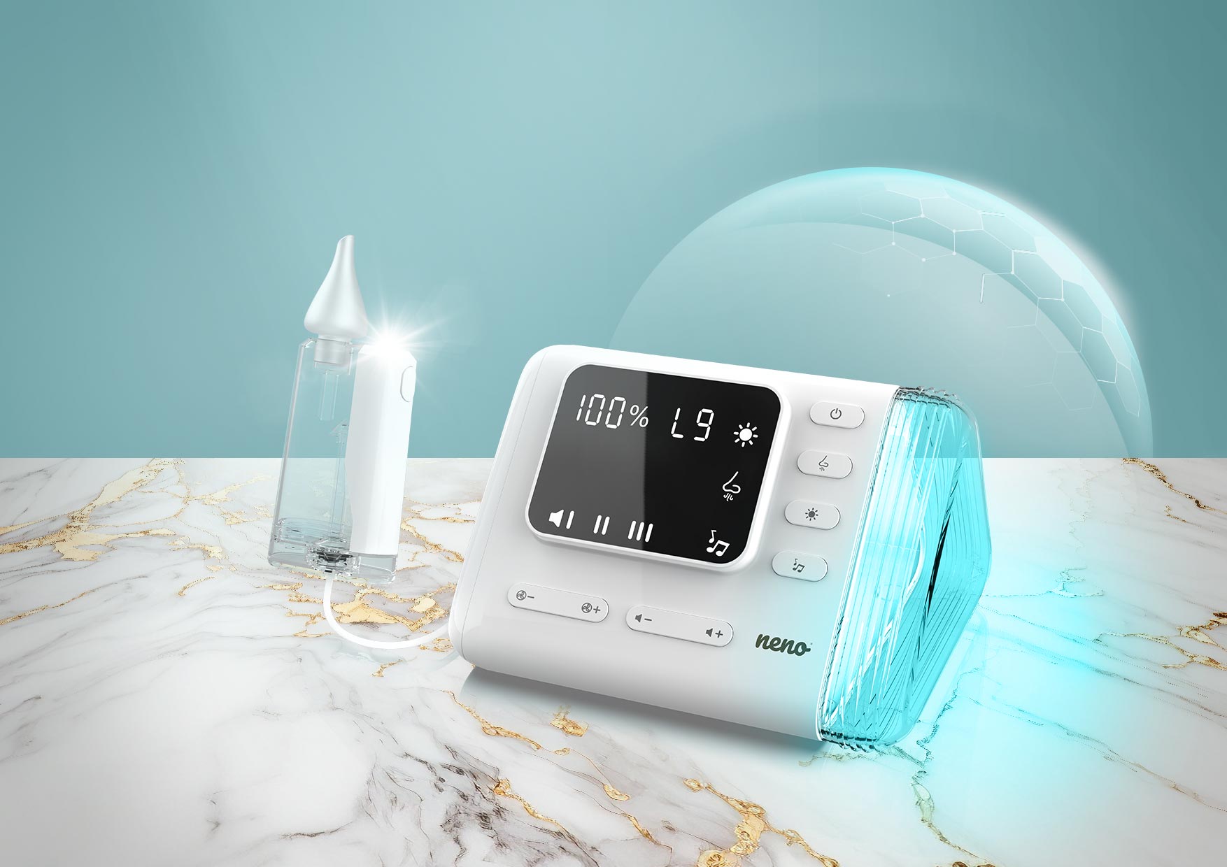 Aspirator nazal wireless Neno Nariz cu lumină iluminatoare