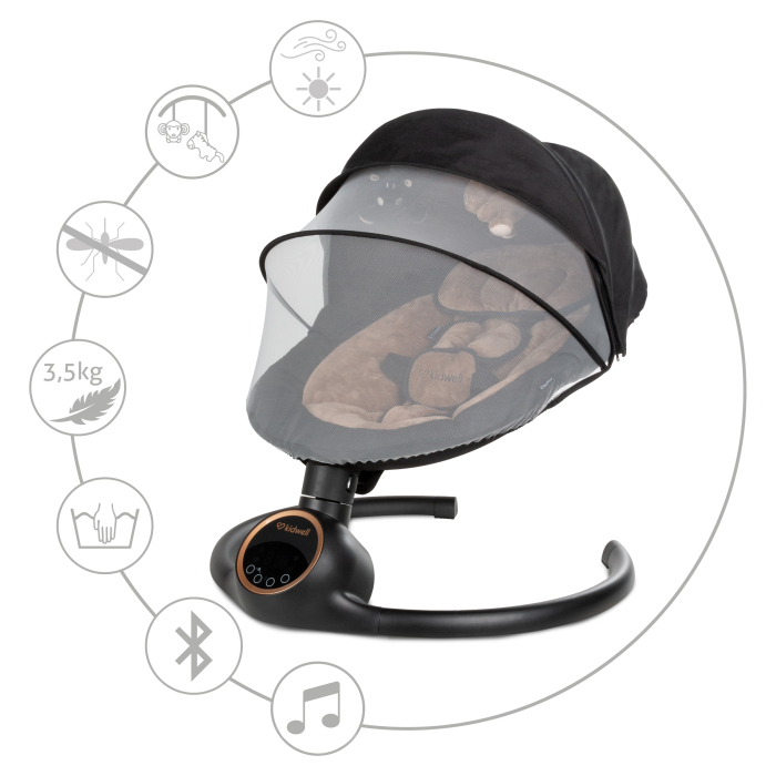 Balansoar electric 2 în 1 REVE Negru/Auriu [8]