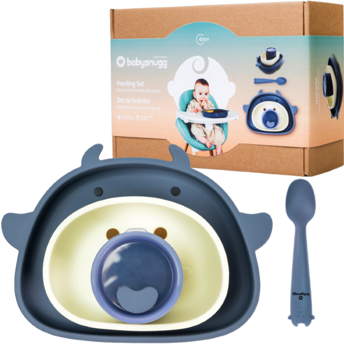 Set hranire bebelusi pentru diversificare din silicon, 6+ luni, Albastru [1]