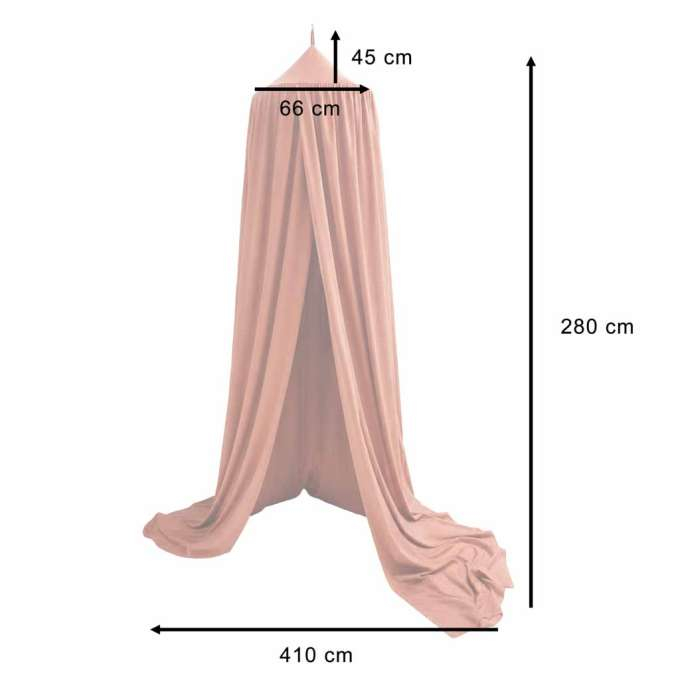 Baldachin pentru pat copii tip cort suspendat roz inchis 280 cm [3]