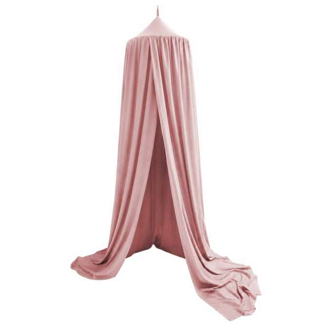 Baldachin pentru pat copii tip cort suspendat roz deschis 280 cm [5]