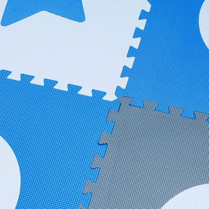 Covoraș puzzle din spumă pentru copii 180x180cm 9 piese gri-albastru [7]