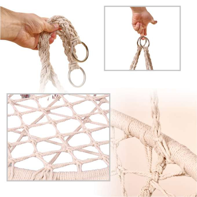 Balansoar de grădină , cuib de barză cu pernă ecru XXL, 80 cm, 120 kg [6]