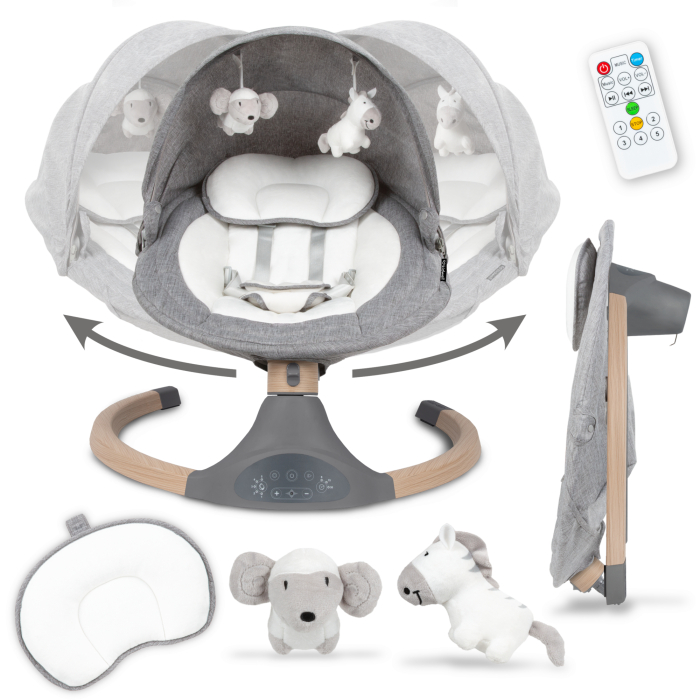 Balansoar electric 2 în 1 LUXI Dark Melange/lemn [8]