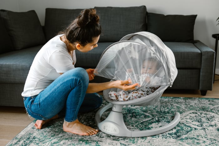 Balansoar electric 2 în 1 LUXI Dark Melange/lemn [14]