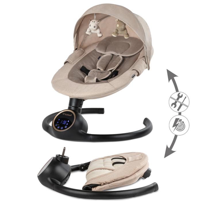 Balansoar electric 2 în 1 REVE Bej/Auriu [9]