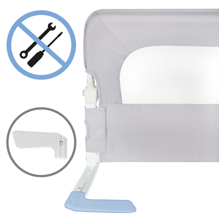 Bariera de protectie pentru pat copii Kidwell CORI Gray, 150 cm [5]